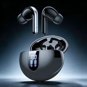 AI Translation Earbuds Real Time 156+ Languages Translator Ear Buds Audifonos Traductores Inglés Español 60H Playtime Wireless Earphones AI Bluetooth Headphones for Travel Meeting Learning Black