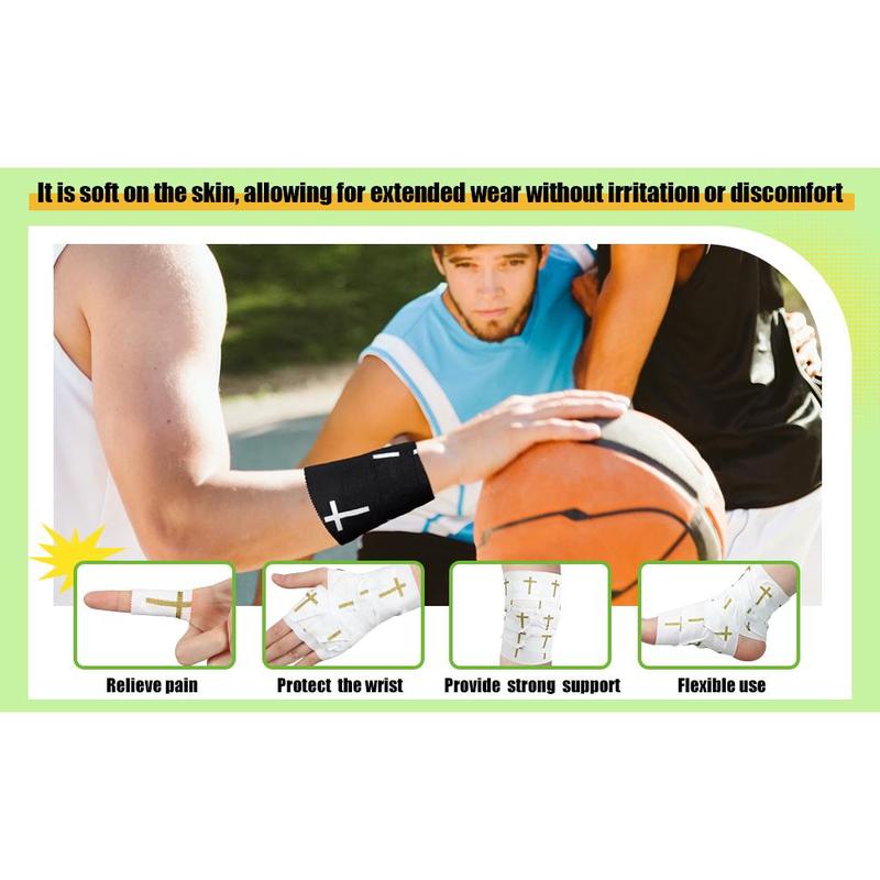 Geiserailie Christian Athletic Tape with Cross Sport Tape Wrist Warp for Football Baseball Soccer Athletes Religious Bible Verses Christian Gift for Christmas Church Members 2IN X 23FT(Black)