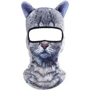 Cat Balaclava,Dog Balaclava,Halloween Hat,Cute Full Face Hood Mask Animal Ski Mask for Hiking Riding Sports Outdoor