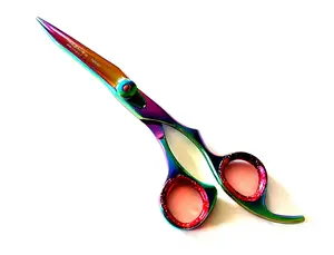 7″ Professional Quality Haircutting Trimming Scissors Shears Multi Color + FREE TWEEZERS