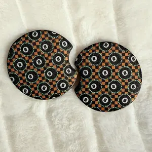 Brown Checkered w/ 8 balls - Car Coaster Inserts