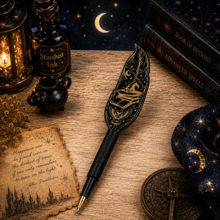 Wizard Quill Pen | Fantasy Ballpoint Pen | Refillable Magical Writing Pen