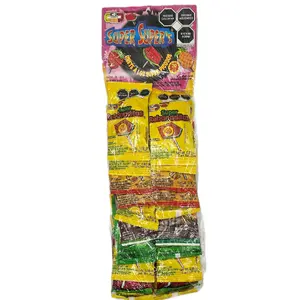 Super Super's - Acidulated hard candy lollipops with chili powder ( 1 Pack with 20 pieces)