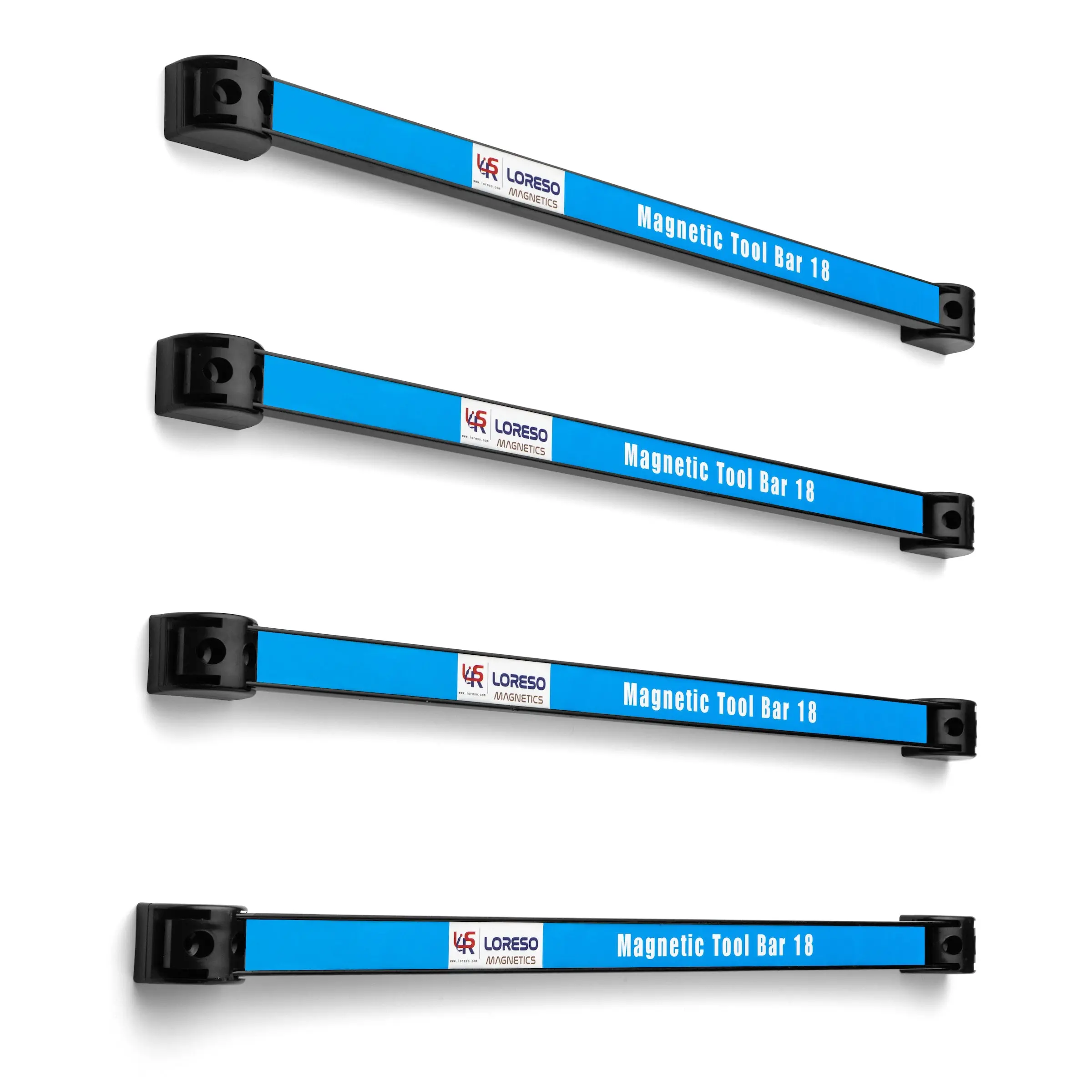 Magnetic Tool Holder 18 Inch, Set Of 4 Magnetic Tool Bars, Heavy-Duty Metal Magnet Strip Tool Organizers Rack for Screwdrivers, Pliers, Wrenches, Knives with Wall Mount Brackets and Screws