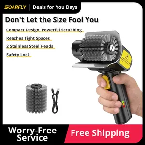 SOARFLY G9 Electric Grill Brush, Cordless Grill Cleaner with 600RPM Motor & Safety Locks,  Includes Two 304 Stainless Steel Brush Heads, Compact Design for Narrow Spaces and Corners, SummerWins , DealsForYouDays