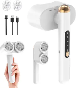 Portable Rechargeable Dual-Head High-Speed Lint Remover With Cleaning Brush Effective Fabric Shaver For Clothes, Furniture, And Carpets