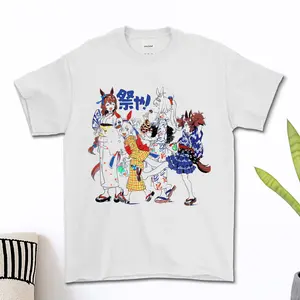 Uma Musume Festival Horse Girls Tee – Summer Joy with Oversized Cotton Anime Tee for Slice of Life Fans, Only for Real Otaku