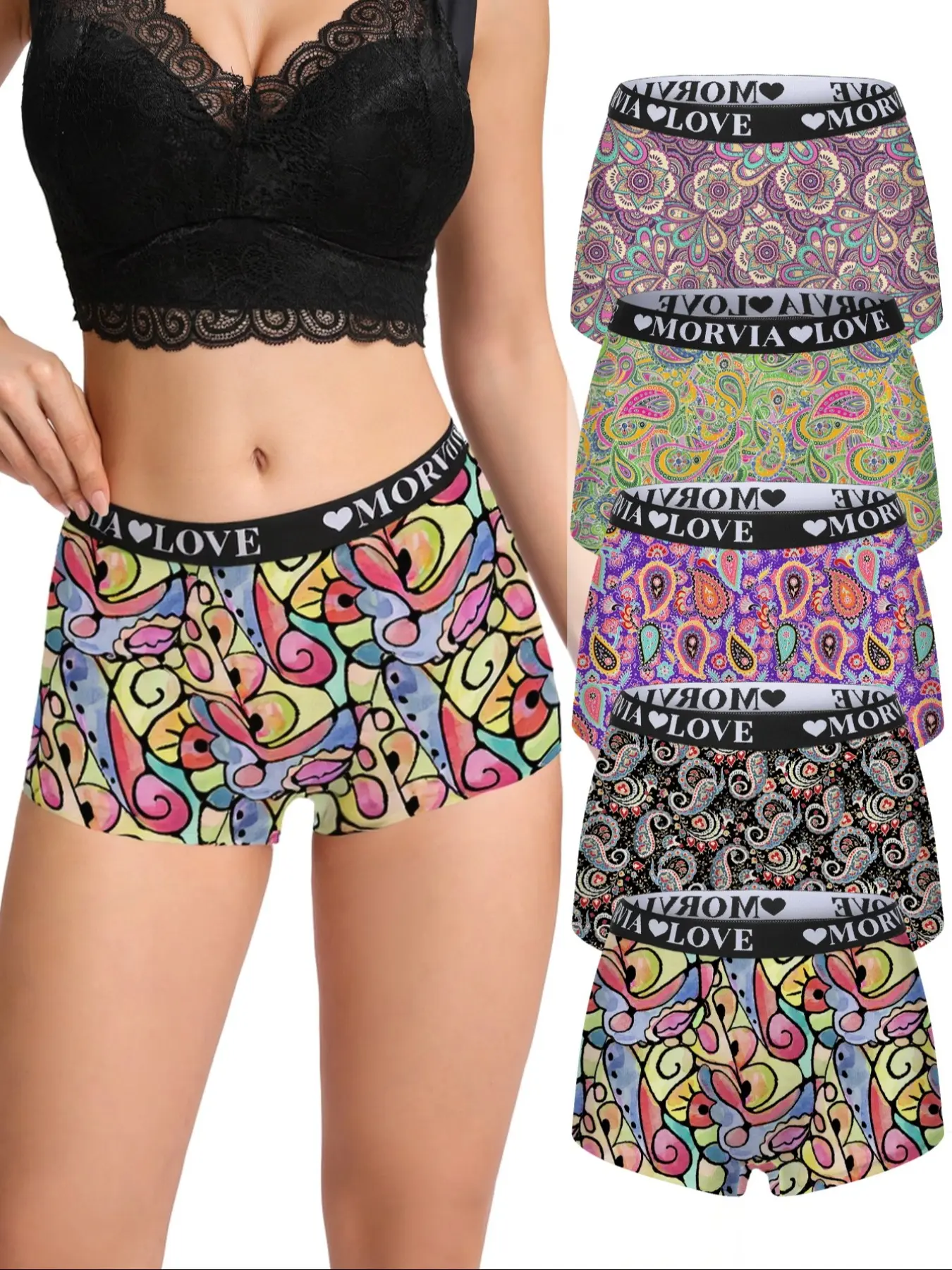 Morvia  Women's Underwear Set, Seamless Panties, Lady, Womenswear, Comfortable Elastic Fit, Breathable Fabric, Casual Style, All Season Use, Daily Essential Clothing