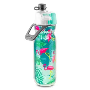 O2COOL MIST 'N SIP Misting Water Bottle 2-in-1 Mist And Sip Function - FLAMINGO