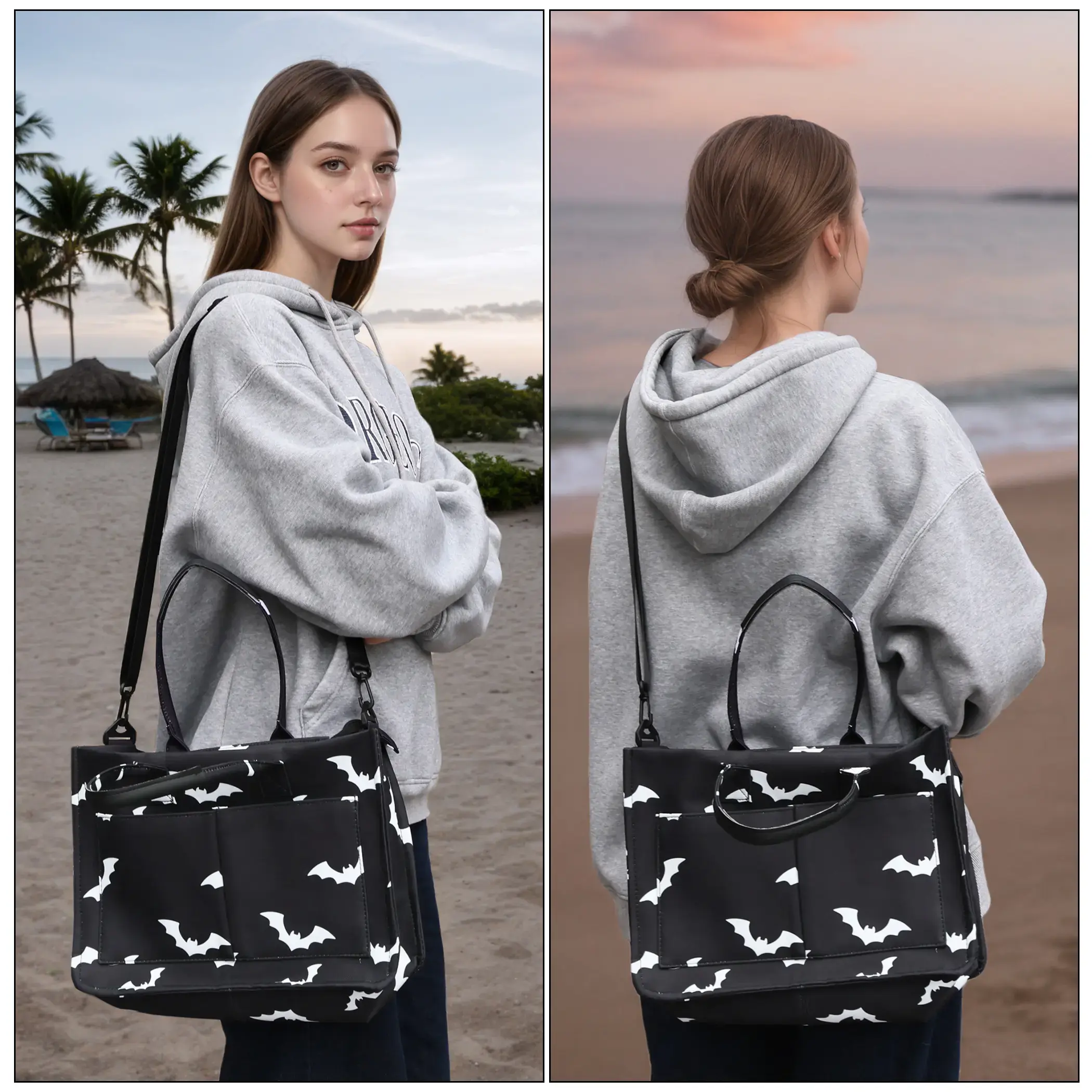 2‑In‑1 Convertible Vegan Leather Tote Bag, Waterproof Multi‑Pocket Crossbody Shoulder Purse, Spacious Daily Accessory for Women, Ideal For Holiday & Party Occasions