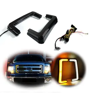 2pcs For 2009 2010 2012 2013 2014 Ford F-150 Smoked Switchback LED White DRL Amber Turn Signal lamps Lights