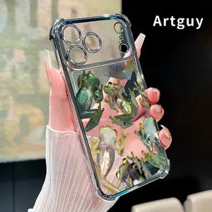 Compatible with iPhone 17 Pro Max 16 15 Plus Air 14 13 12 11 E Phone Case Transparent Frog Ensemble Four-Corner Drop-Resistant Electroplated Transparent TPU Soft Protective Cover Gift