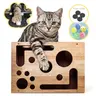 100% Real Oak Wood Cat Nail File Scratcher - Stress-Free Natural Nail Filing Alternative to Clippers/Noisy Grinders, Safe Scratch Solution, Furniture Protector with Puzzle Box Fun for Indoor Cats (Redirects Claws From Couches)
