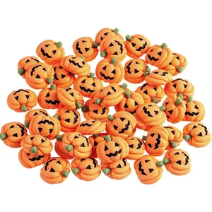 50PCS Resin Mini Ghost Grimace Artificial Pumpkin Beads Material for Halloween Party Craft DIY Table Scatter Decoration