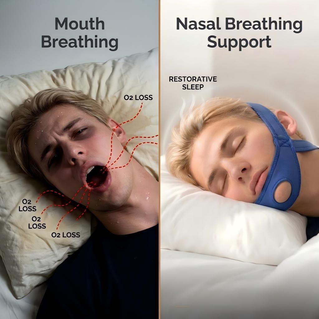 Chin-Strap Support Forward-Oriented Jaw Posture While You Sleep