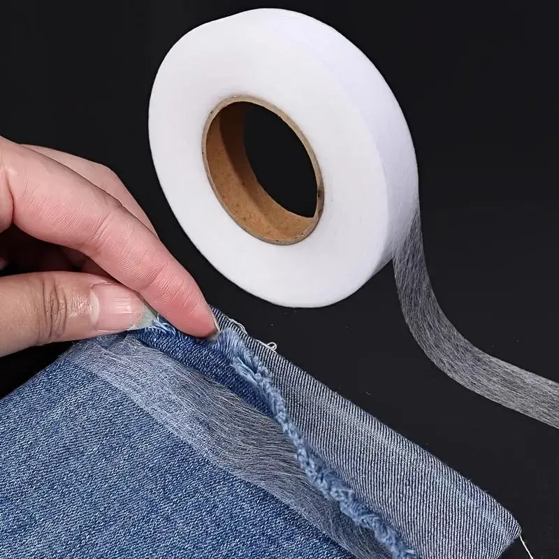 Double-Sided Self-Adhesive Fusible Bonding Tape, No-Sew Iron-On Hem Tape (2559 in), Easy-Application Fabric Repair Supply for Clothes, Curtains, Double Sided Tape