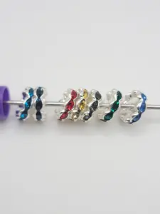 12mm rhinestone spacers, a mix of 50 great for beaded pens to create adjustable beaded design