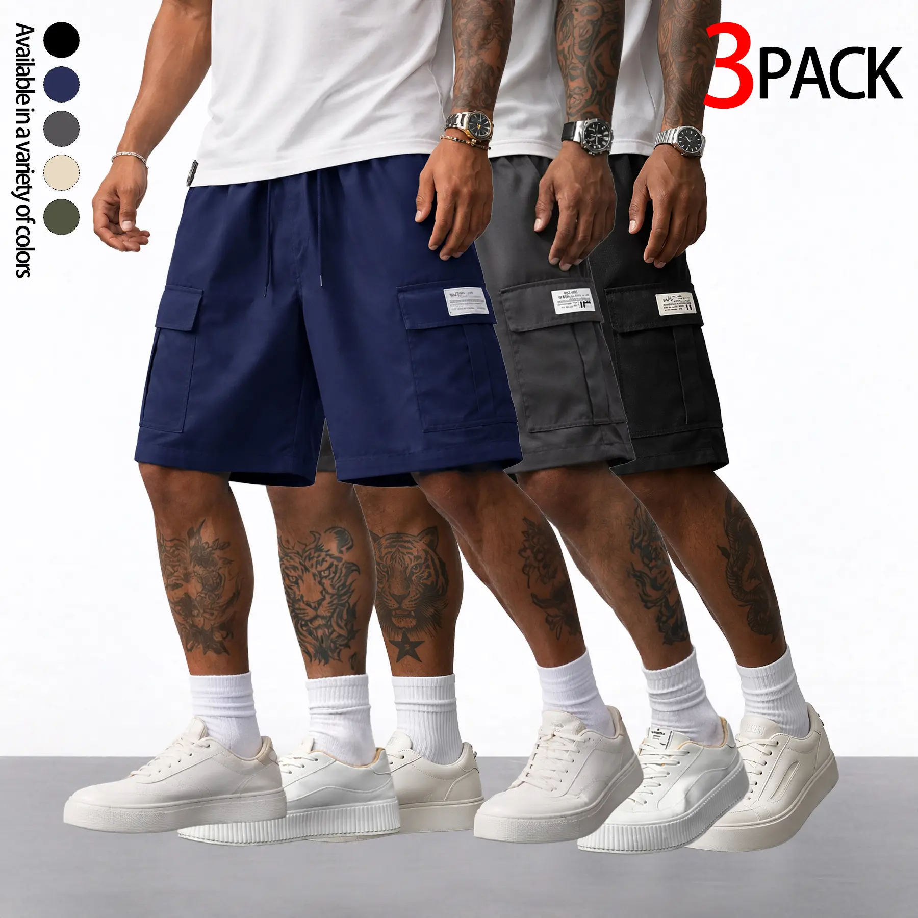 Black + Dark Gray + Dark Blue