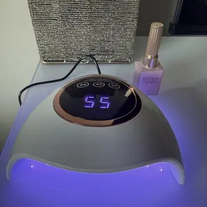 LadyMisty 268W UV LED Nail Lamp with 57pcs Long-Lasting Lamp Beads, 4 Timer Settings (10/30/60/99S), Large LCD Display & Portable Handle Professional Dryer Manicure