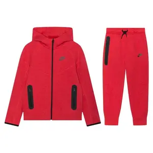 Nike Sportswear Tech Fleece Full-Zip Hoodie & Joggers Set Light University Red Heather/Black/Black (men) by StockX