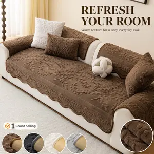 Luxury Plush Sofa Cover, Pet Friendly Non Slip Couch Cover, Machine Washable Sofa Protectors, Multi Color Sofa Covers Available, Elegant Pattern Soft Sofa Cover for Living Room Bedroom, Decorative Sofa Cover, Fits 2 3 Seater Sofas