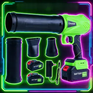 Cheetah 680W Turbo Cordless Leaf Blower with 2 Batteries -  High Thrust, Pure Copper Motor, Adjustable Speed, Ideal for Yard, Garage, Driveway - Christmas Gift Ready