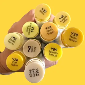 Yellows  Authentic Ohuhu Honolulu Brush Marker, sold individually by The Marker Monster (authorized retailer). Broad Strokes Expressive Creativity