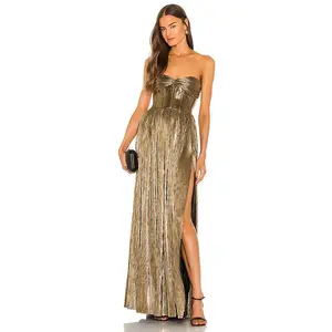 Bronx and Banco Florence Strapless Gown in Gold