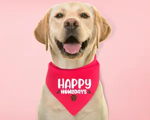 Happy Howlidays Dog Bandana, Christmas Dog Handkerchief, Holiday Puppy Neck Scarf, Pets Christmas Gift Neck Accessories.