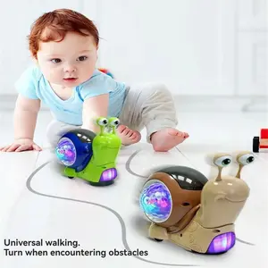 Interactive Snail Robot Toy for Kids, Music & Light Projection, Unisex Electric Toy, Birthday Gift, Requires Aa Batteries (not Included), Musical Light Up