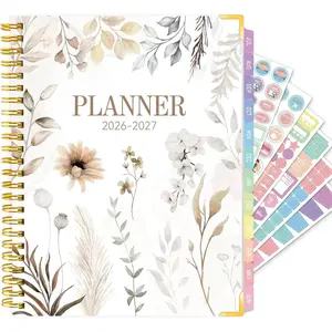 2026-2027 Weekly Monthly Planner A5, 12-Month Hardcover Academic Planner with Tabs, Stickers & Pocket, July 2026 to June 2027 Daily Planner Organizer for Work School