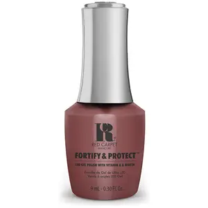 Red Carpet Manicure Fortify & Protect Behind The Camera - Mauve Pink Creme Gel Polish for Strong, Healthy Nails - Infused with Vitamin A & Biotin, 9ml.