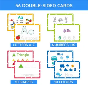 Early Learning Alphabet & Numbers Flashcards, Reusable Waterproof Whiteboard Pen Set, Ideal for Kids' Home & Classroom Education