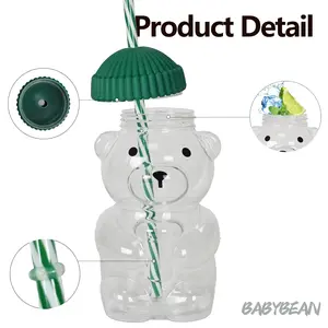 Cute Teddy Bear Theme Straw Cup Water Bottles Drinkware 550ML Large Capacity, Detachable Straw Design, Suitable for Home Use, Bars, Restaurants, Car Travel, Cafes