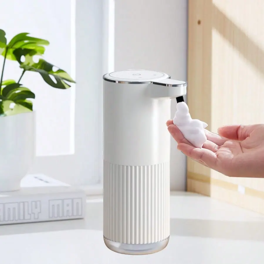 New Automatic Soap Dispenser, Wall Mounted Electric Foam Touchless Hand Sanitizer Dispenser, Adjustable Release Dispenser, 360ml Capacity, 0.3/0.8/1.5/2.0s Adjustable Dispensing Time, 0.25s Reaction Home Bathroom Decor Fall Decor Back To School
