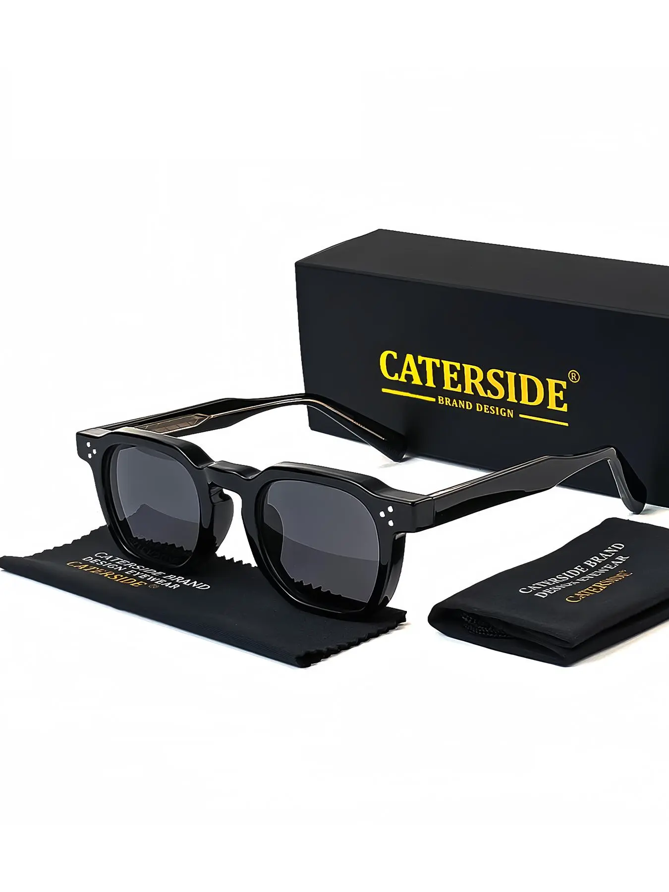 Vintage Trendy Catasteride Sunglasses, Retro Outdoor Large Size Square Frame Sunglasses, Fashionable Polarized Sunglasses for Men & Women for Everyday Use