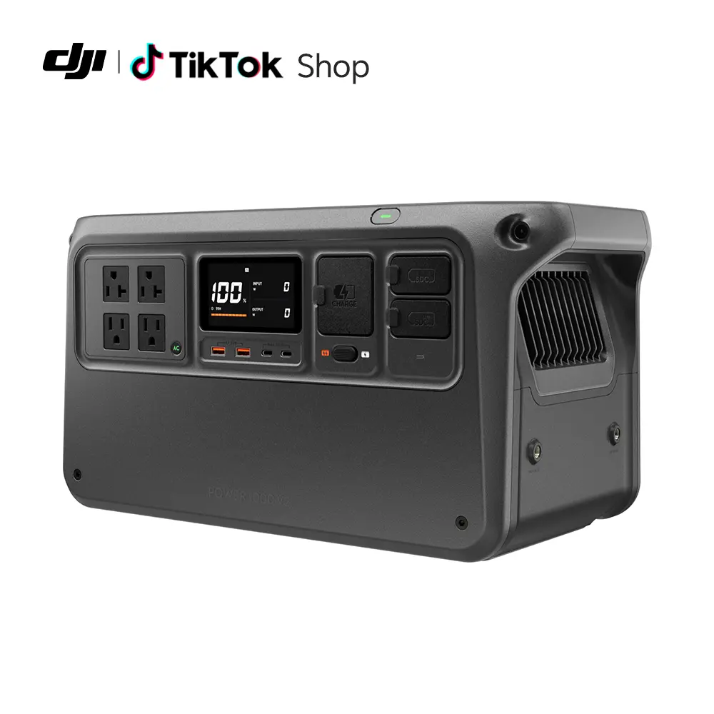 DJI Power 1000 V2 Portable Power Station, 1024Wh LFP Battery, Compact Size, 2600W Stable Output, 0-80% Recharge in 37 Mins, Electric Generator for Home, Camping, RVs, Off-Grid