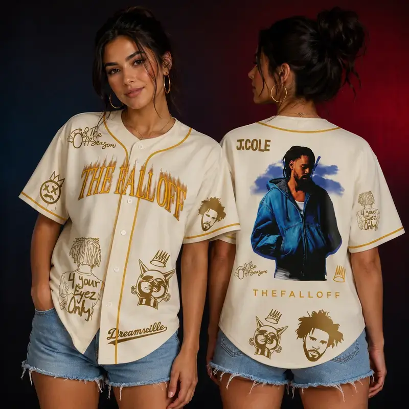 J. Cole The Fall-Off Tour 2026 Baseball Jersey, Hip Hop Concert Fan Shirt, Cole World Music Merch, Rap Fan Apparel, Streetwear Outfit, Gift for Fans