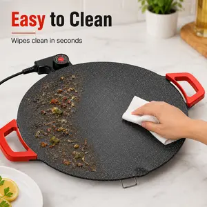 Adjustable Temperature Electric Skillet Pan，1500w portable electric，nonstick griddle，korean bbq grill，korean bbq grill，comal electrico para tortillas，plancha para cocinar，electric grill indoor,electric griddle,flat skillet