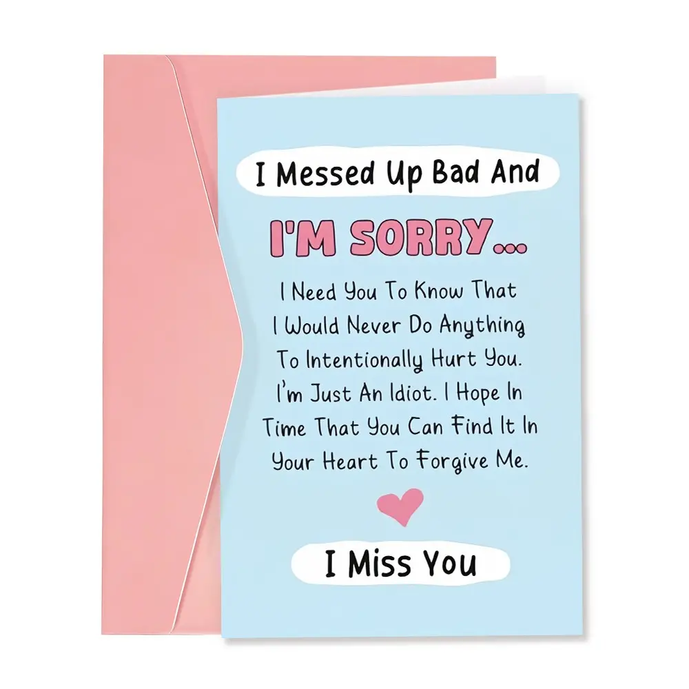 1pc Funny Poem Apology Card for Him or Her, I Messed Up Card for Fun, Forgive Me Card for Friends and Family