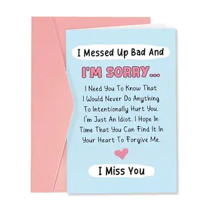 1pc Funny Poem Apology Card for Him or Her, I Messed Up Card for Fun, Forgive Me Card for Friends and Family
