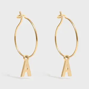 Mini Hoop Initial Earrings