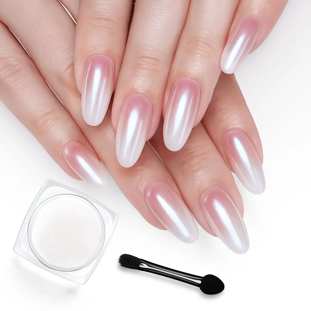 1g White Pearl Chrome Nail Powder