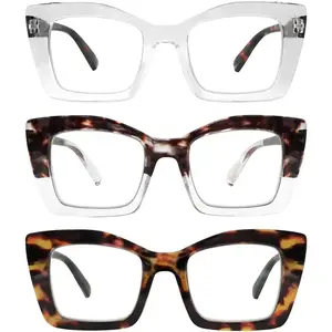 Oversized Blue Light Readers for Women - Cool Womens Reading Glasses Chunky Thick Large Reading Glasses