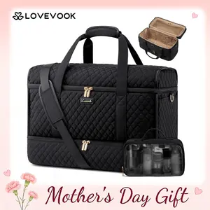【Mother's Day Gift】LOVEVOOK Travel Duffle Bag,Weekender Bags For Women, Carry On Duffel Bags For Airplanes, Overnight Bag With Toiletry Bag, Hospital Bag for Labor and Delivery, Yoga Gym Bag with Wet Pocket, 3Pcs Set
