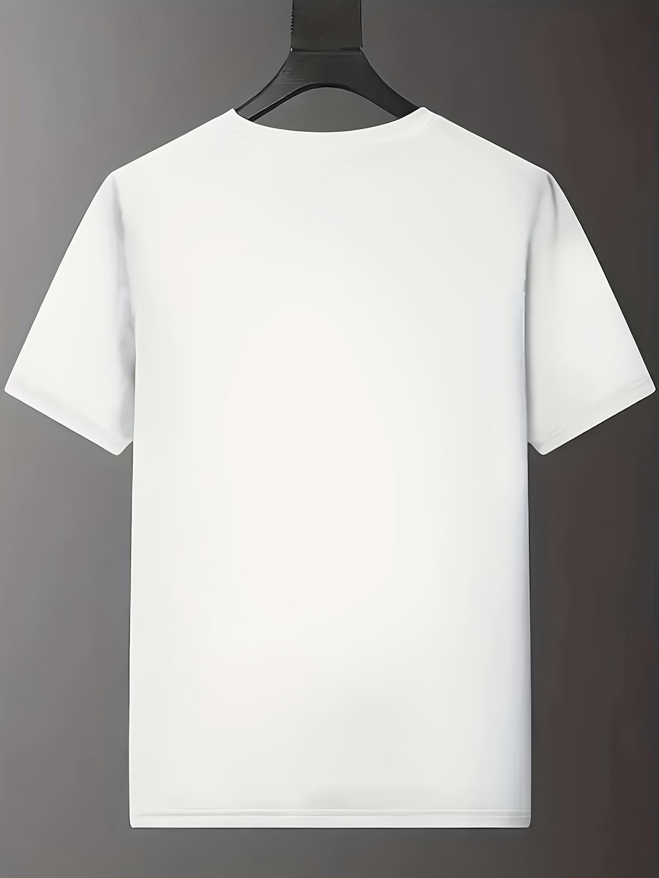 Men's Funny Dinosaur Graphic T-Shirt, Short Sleeve Casual Tee, Cartoon T-Rex Silhouette Print with Humor Text, Streetwear Outfit Top