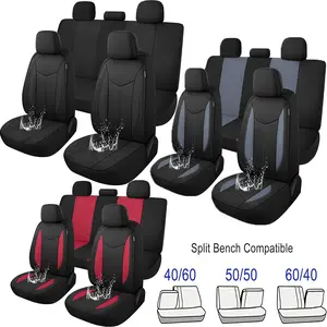 Waterproof Car Seat Cover Full Set Airbag Compatible Neoprene Split Bench Universal Fit for Most Car Sedan Truck SUV 40/60 50/50 60/40