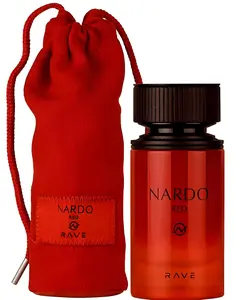 Lattafa Rave Nardo Red Unisex Eau de Parfum Spray 3.4 Ounce 100 ml with Red Drawstring Bag Classic Size for Everyday Use
