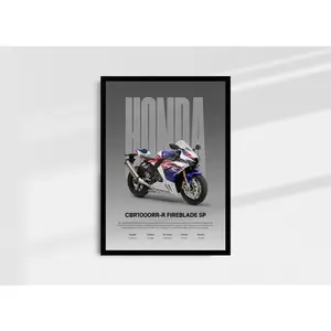 Honda CBR1000RR-R Fireblade SP Motorcycle Poster, HRC Racing Decor, Product without frame