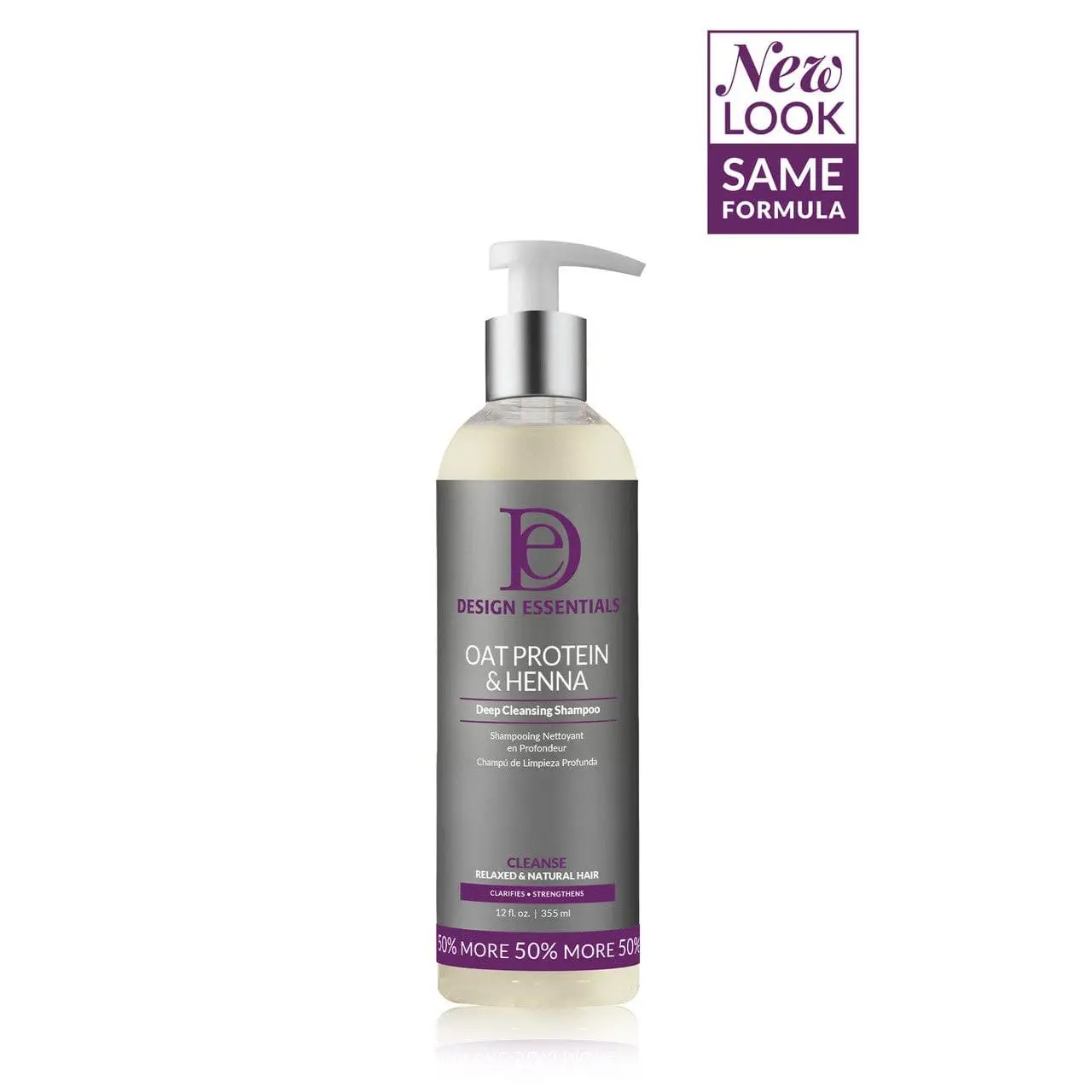 Scalp Cleansing Haircare Shampoo with Hydrolyzed Oat Protein & Natural Henna, Gentle Volumizing Formula for Fine-Thinning or Limp Hair, 12 oz Daily-Use Cleanser for Bouncy Hair
